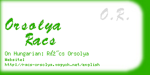 orsolya racs business card